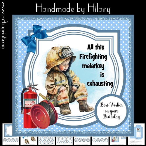 Fireman in Training #4 (7x7 inch square card kit)