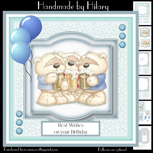 Having a Beary Good Time (7x7 inch square card kit)