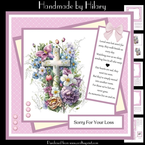 Floral Cross (7x7 inch square card kit)