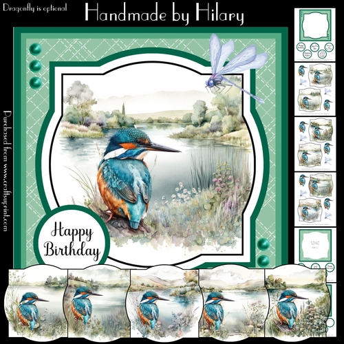 Kingfisher Lake - Includes 6 Toppers (7x7 inch square card kit)