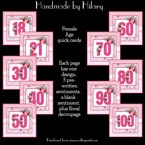 Female Quick Card Ages Bumper Kit (REQUESTED) 7X7 inch square