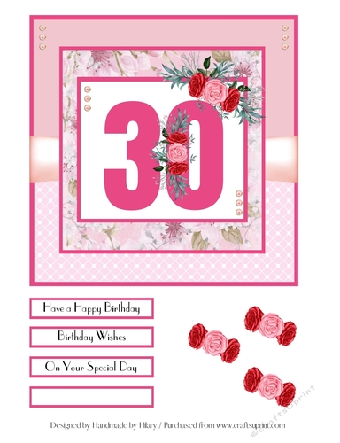 30th Birthday Quick Card - 7x7 inch square