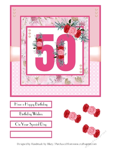 50th Birthday Quick Card - 7x7 inch square