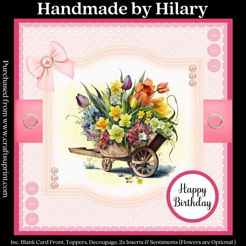Floral Cart (7x7 inch square card kit)