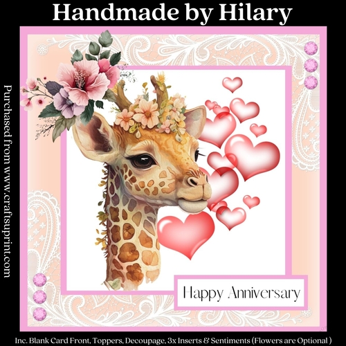 For the Love of Giraffes #1 - REQUESTED - (7x7 inch square card kit)