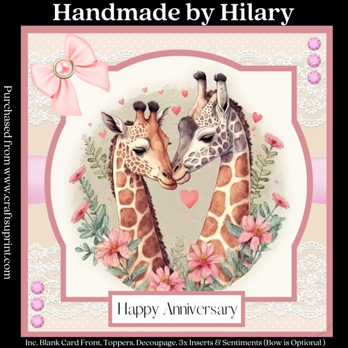 For the Love of Giraffes #2 - REQUESTED - (7x7 inch square card kit)