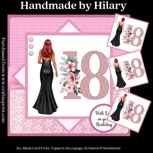Redhead 18th Birthday (7x7 inch square card kit)