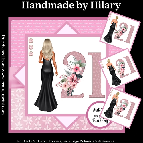 Blonde 21st Birthday (7x7 inch square card kit)