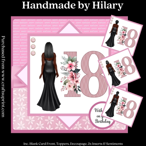 Dark Haired 18th Birthday - Ethnic (7x7 inch square card kit)