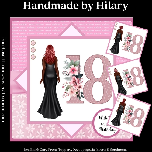 Redhead 18th Birthday - Ethnic (7x7 inch square card kit)