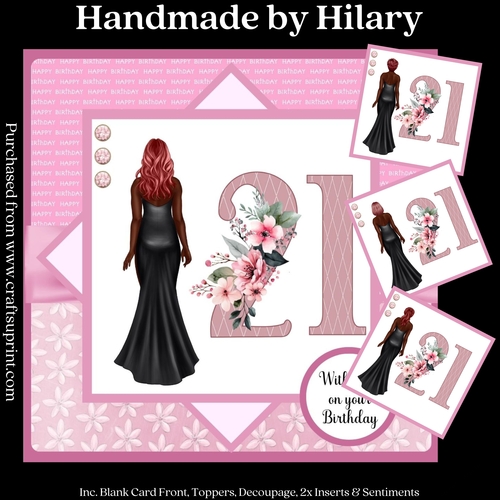 Redhead 21st Birthday - Ethnic (7x7 inch square card kit)