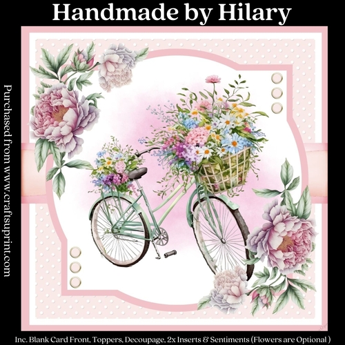 Floral Bicycle #1 (7x7 inch square card kit)
