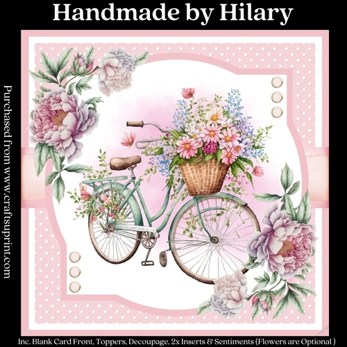 Floral Bicycle #2 (7x7 inch square card kit)
