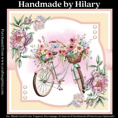 Floral Bicycle #3 (7x7 inch square card kit)