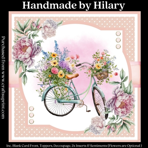 Floral Bicycle #4 (7x7 inch square card kit)