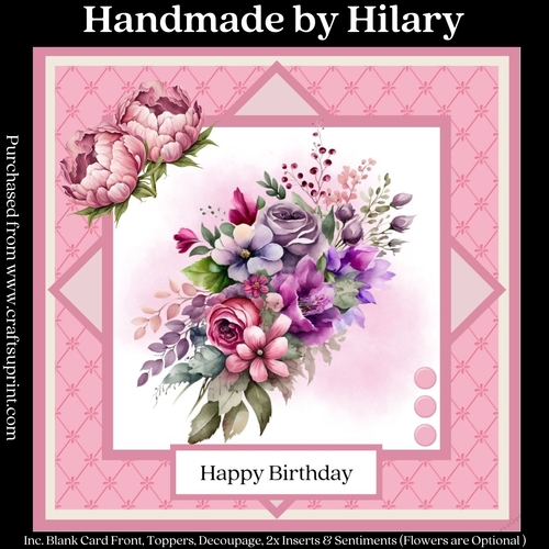 Purple Bouquet #2 (7x7 inch square card kit)