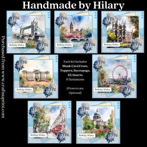 London Scenes Bumper Kit - Inc. 7 card kits (7x7 inch square)