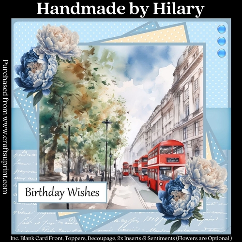 London Scenes - London Buses (7x7 inch square card kit)