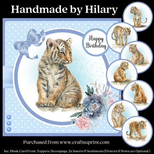 Magnificent Tigers and Cubs - inc. 8 toppers (7x7 inch square)