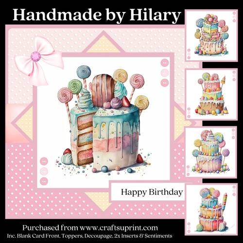Birthday Cakes  #1 (inc. 5 Toppers)
