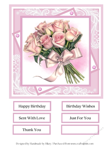 Rose Bouquet Quick Card #1