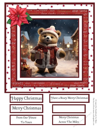 Beary Merry Christmas 8x8 Quick Card #1