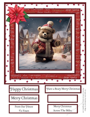 Beary Merry Christmas 8x8 Quick Card #2