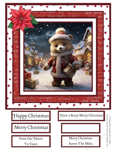 Beary Merry Christmas 8x8 Quick Card #3
