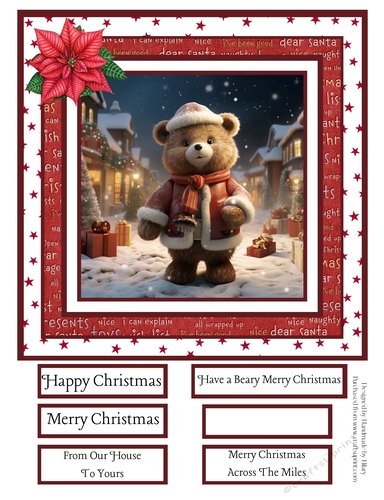 Beary Merry Christmas 8x8 Quick Card #5
