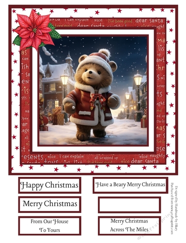 Beary Merry Christmas 8x8 Quick Card #6