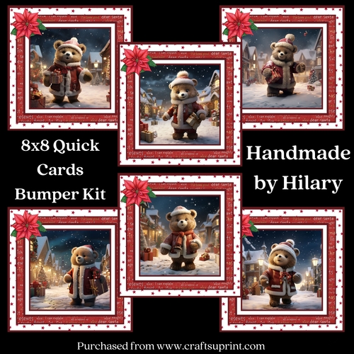 Have a Beary Merry Christmas 8x8 Inch Quick Cards Bumper Kit 
