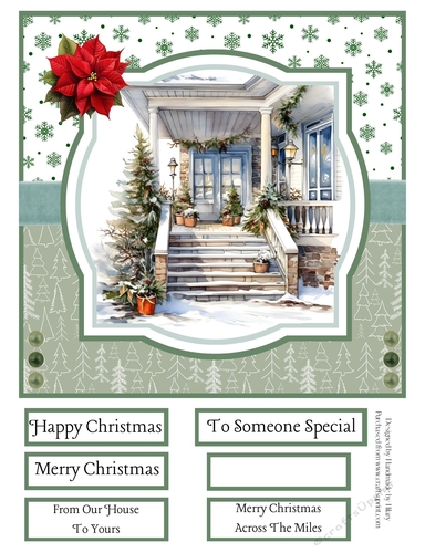 Christmas Porches 8x8 Quick Card #4