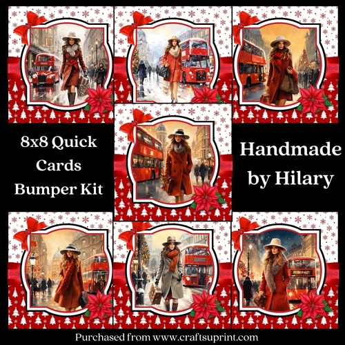 Christmas Shopping in London 8x8 Inch Quick Cards Bumper Kit 
