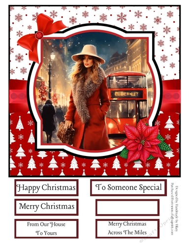 Christmas Shopping in London 8x8 Quick Card #1
