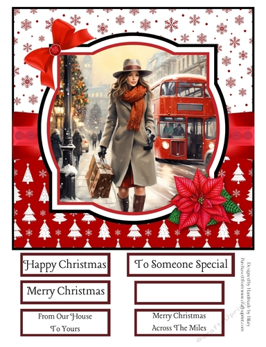 Christmas Shopping in London 8x8 Quick Card #2