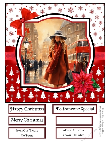 Christmas Shopping in London 8x8 Quick Card #3