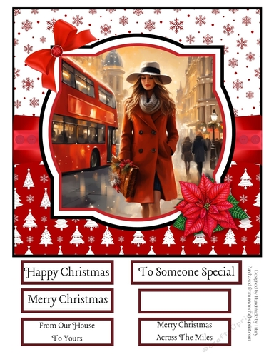 Christmas Shopping in London 8x8 Quick Card #4