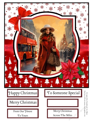 Christmas Shopping in London 8x8 Quick Card #5