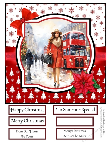 Christmas Shopping in London 8x8 Quick Card #6