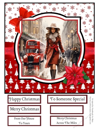 Christmas Shopping in London 8x8 Quick Card #7