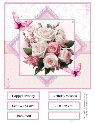 Pink Bouquets 8x8 Quick Card #3