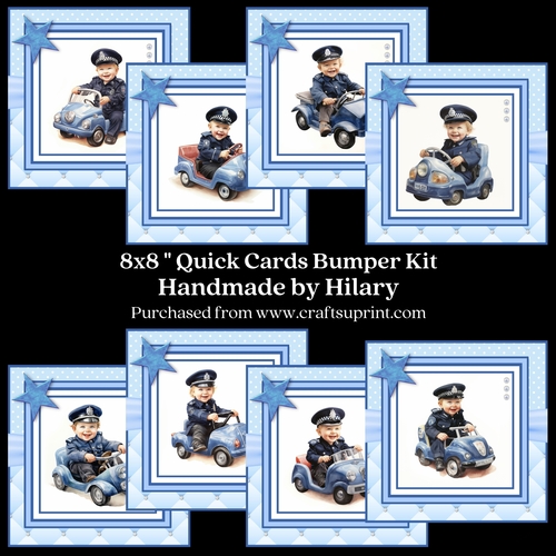 When I Grow Up I Want to be a Policeman 8x8 Inch Quick Cards Bumper Kit 