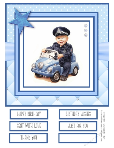 When I Grow Up I Want to be a Policeman 8x8 Quick Card #1