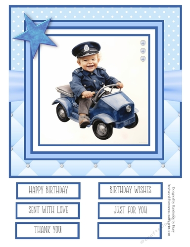 When I Grow Up I Want to be a Policeman 8x8 Quick Card #3