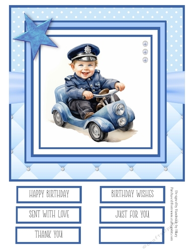 When I Grow Up I Want to be a Policeman 8x8 Quick Card #5