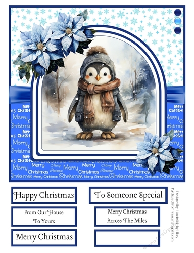 Cute Cosy Penguins 8x8 Inch Quick Card #1