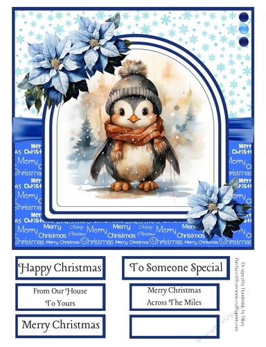 Cute Cosy Penguins 8x8 Inch Quick Card #3