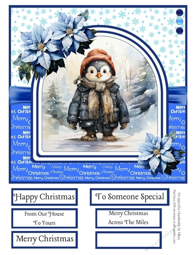 Cute Cosy Penguins 8x8 Inch Quick Card #4