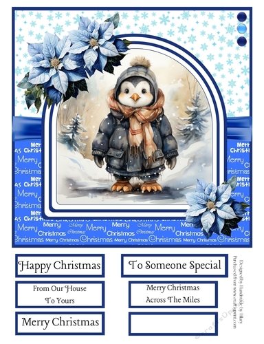 Cute Cosy Penguins 8x8 Inch Quick Card #5
