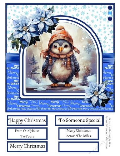 Cute Cosy Penguins 8x8 Inch Quick Card #6